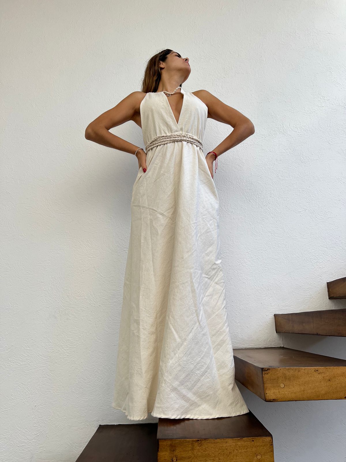 Handmade Boho Maxi Beach Dress "NAOMI", by ALLE BOHO - ALLE Handbags