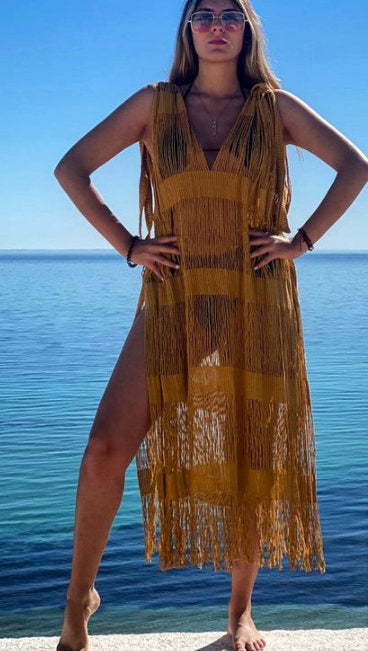 ALLE BOHO "CABO", Swim Cover-up & Beachwear Midi Dress - ALLE Handbags