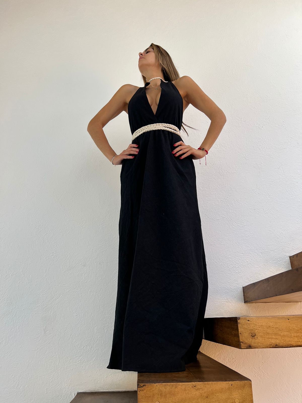 Handmade Boho Maxi Beach Dress "NAOMI", by ALLE BOHO - ALLE Handbags