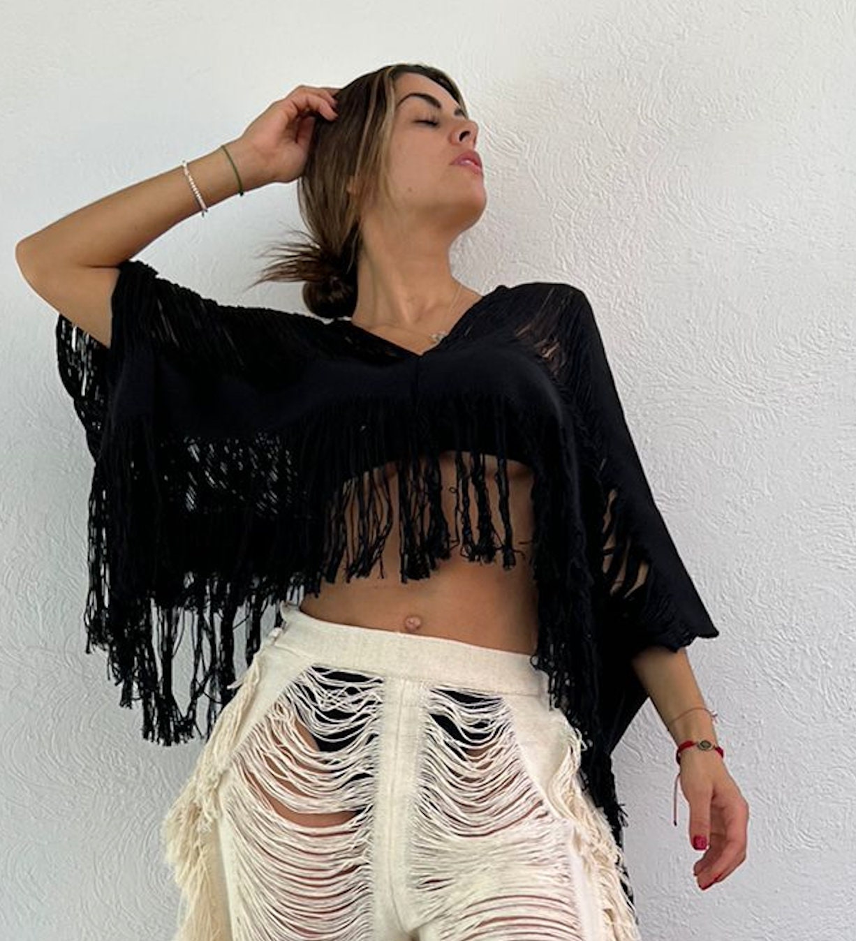 Handmade Frayed Beach Boho Top "EMILIA" by ALLE BOHO - ALLE Handbags