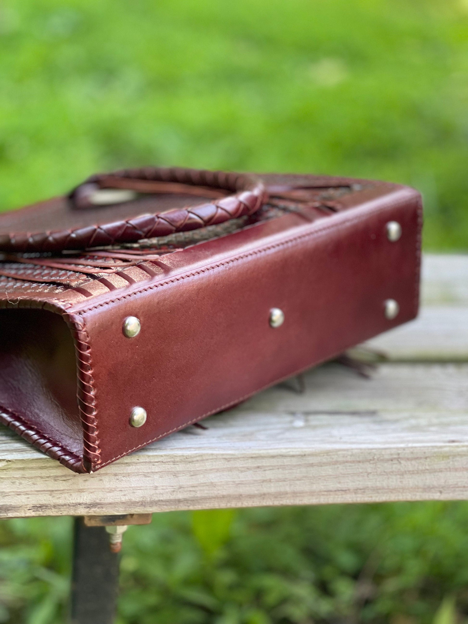 Hand-Tooled Leather Hobo Bag, "CORREAS SPIGAS" by ALLE - ALLE Handbags