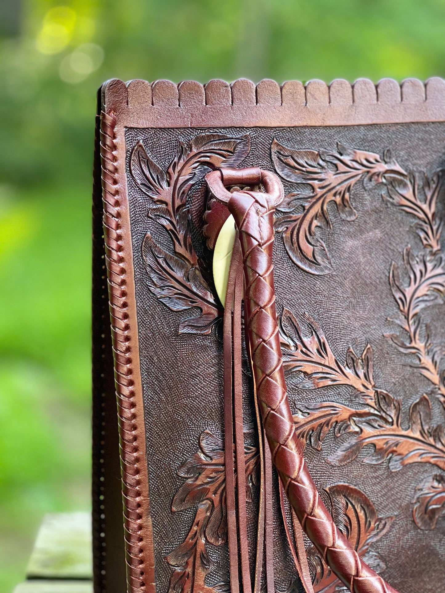 Hand-Tooled Leather Hobo Bag, "CORREAS SPIGAS" by ALLE - ALLE Handbags