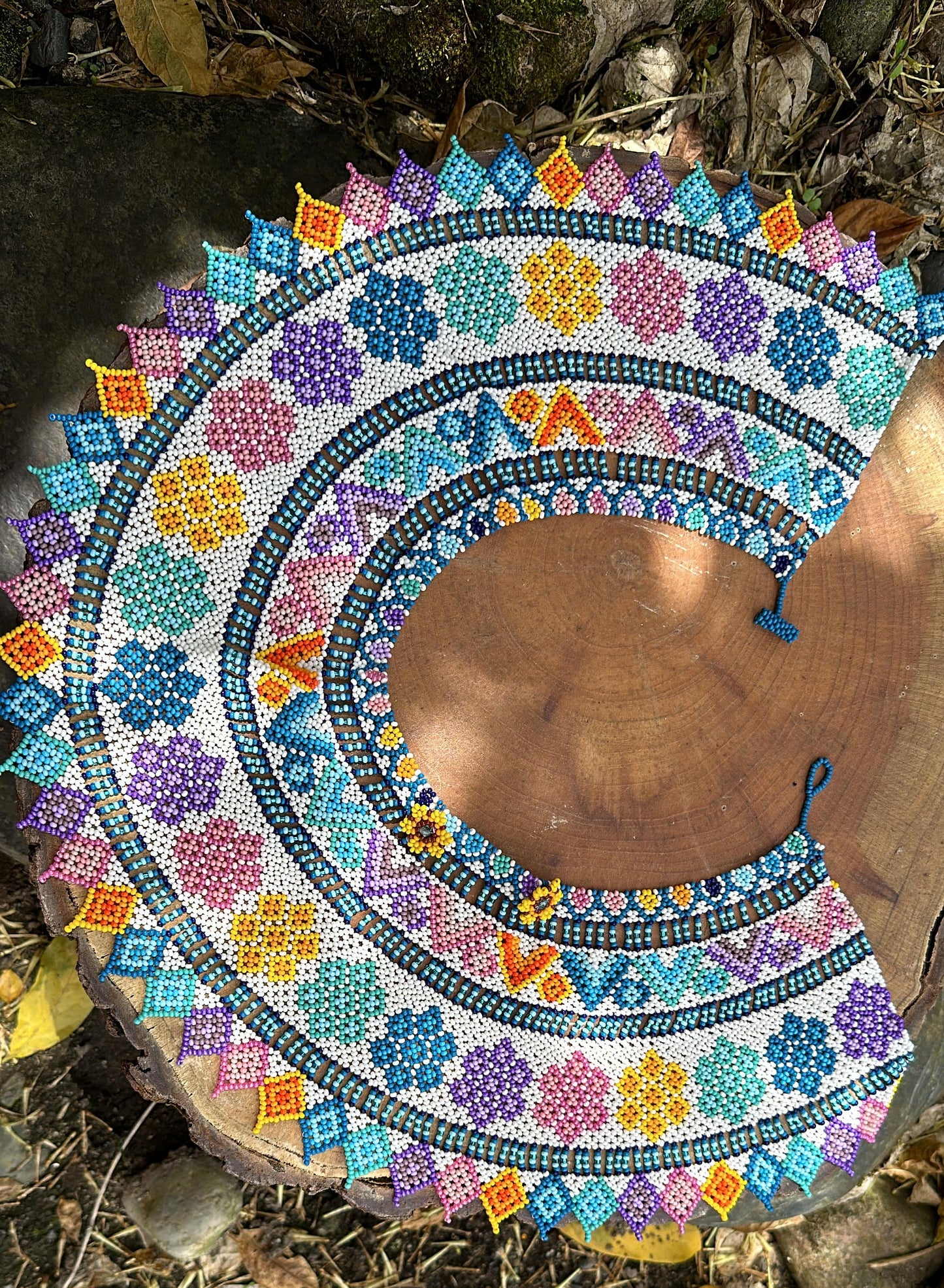 Handmade Beadwork Tribal Necklace & Earrings Set "AURORA" - Limited Edition