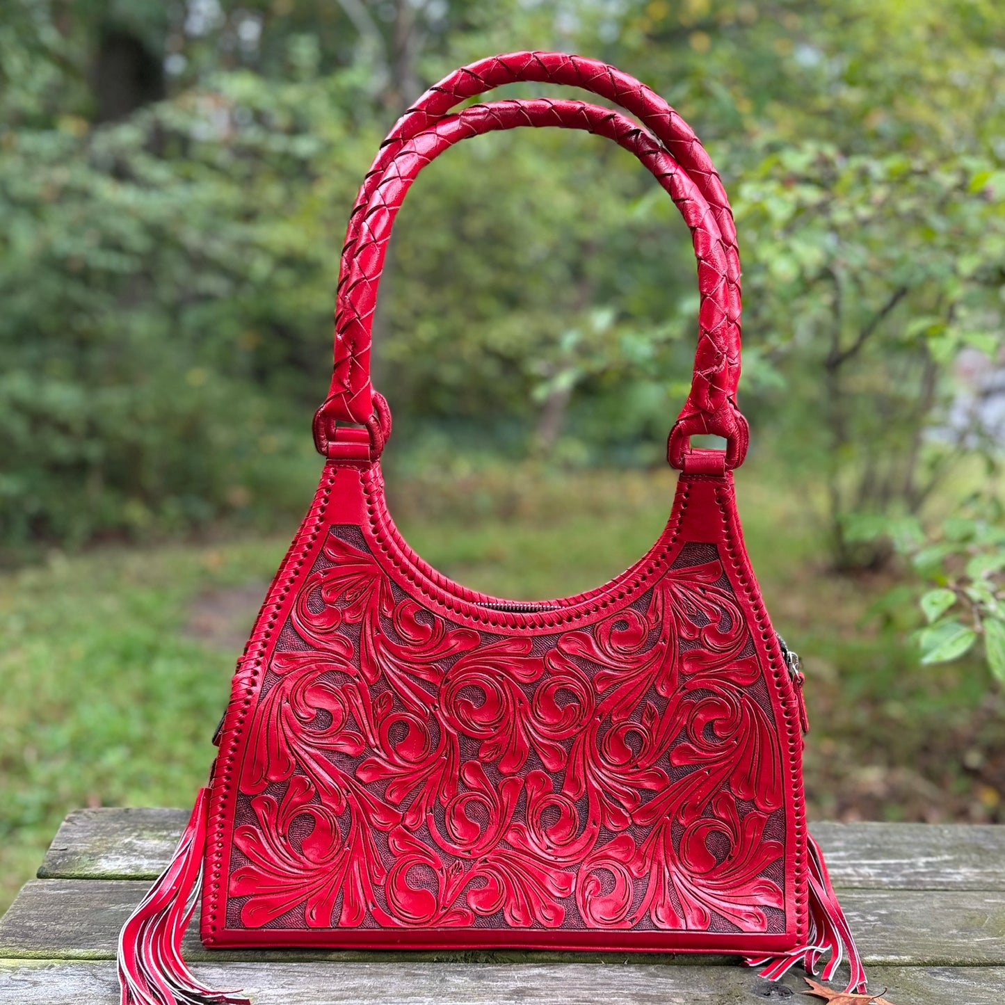 ALLE Hand-Tooled Leather Hobo Bag "LUNA" more Colors