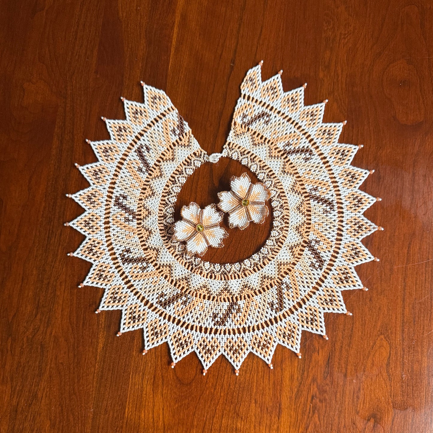 Handmade Beaded Tribal Necklace & Earrings Set "GRECO" - Limited Edition