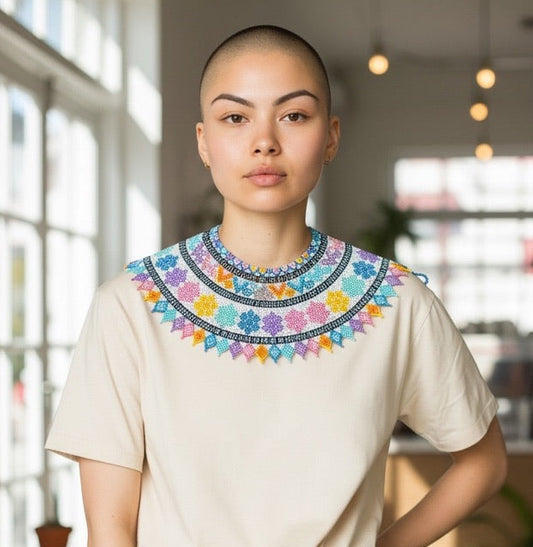 Handmade Beaded Tribal Necklace & Earrings Set "AURORA" - Limited Edition