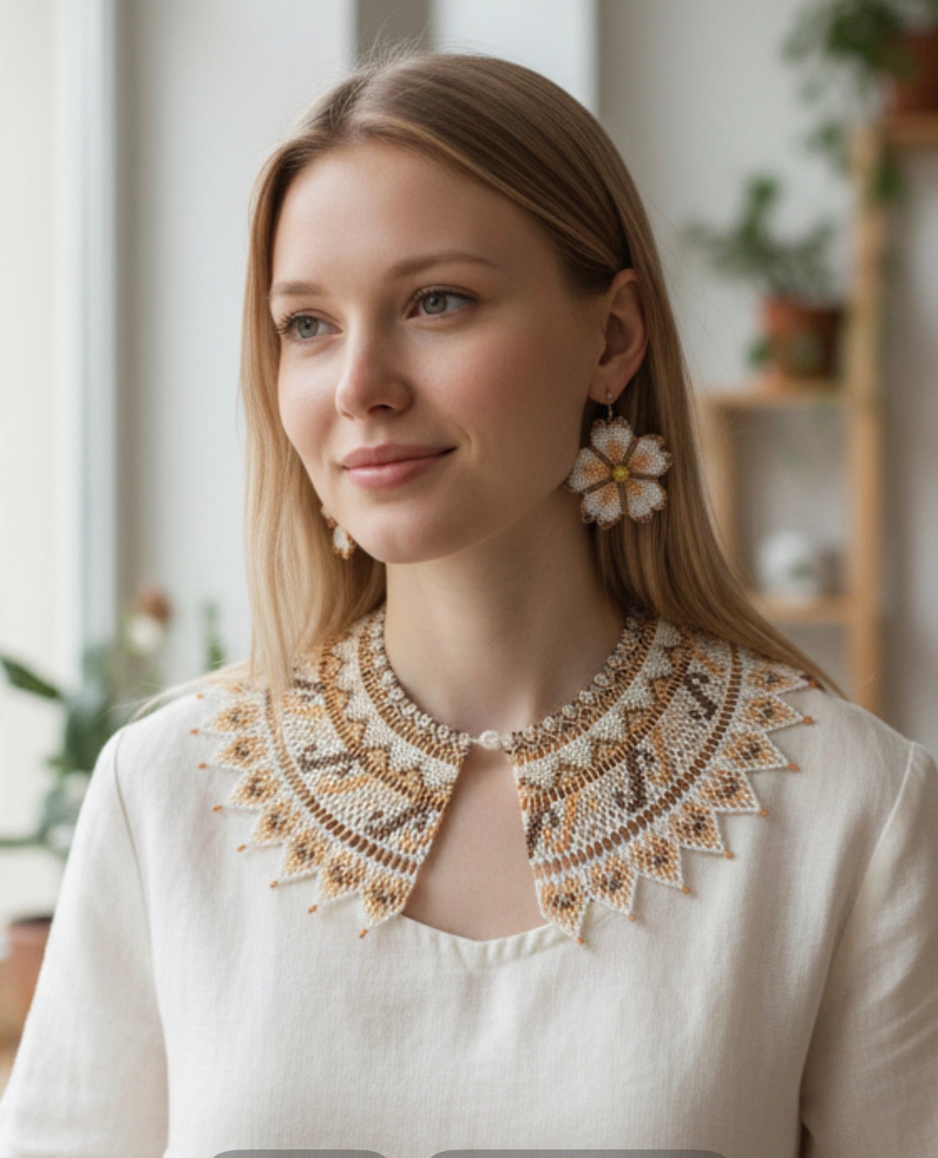 Handmade Beaded Tribal Necklace & Earrings Set "GRECO" - Limited Edition