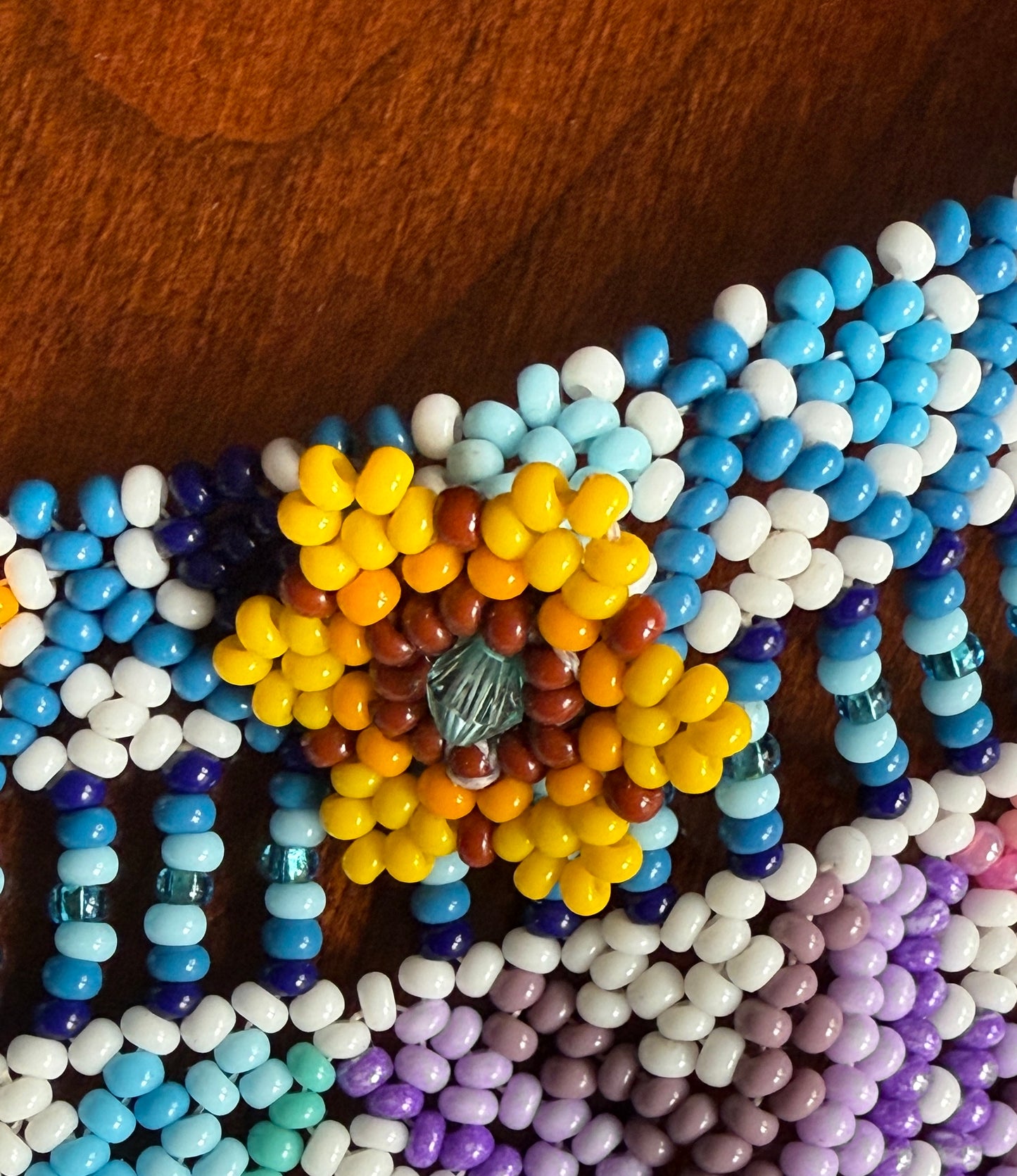 Handmade Beaded Tribal Necklace & Earrings Set "AURORA" - Limited Edition