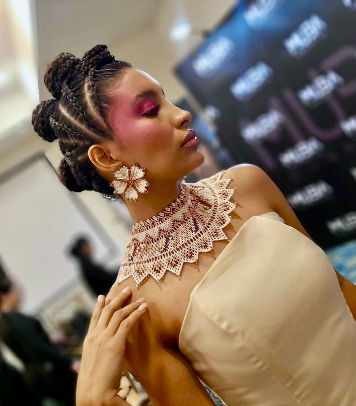 Handmade Beadwork Tribal Necklace & Earrings Set "GRECO" - Limited Edition