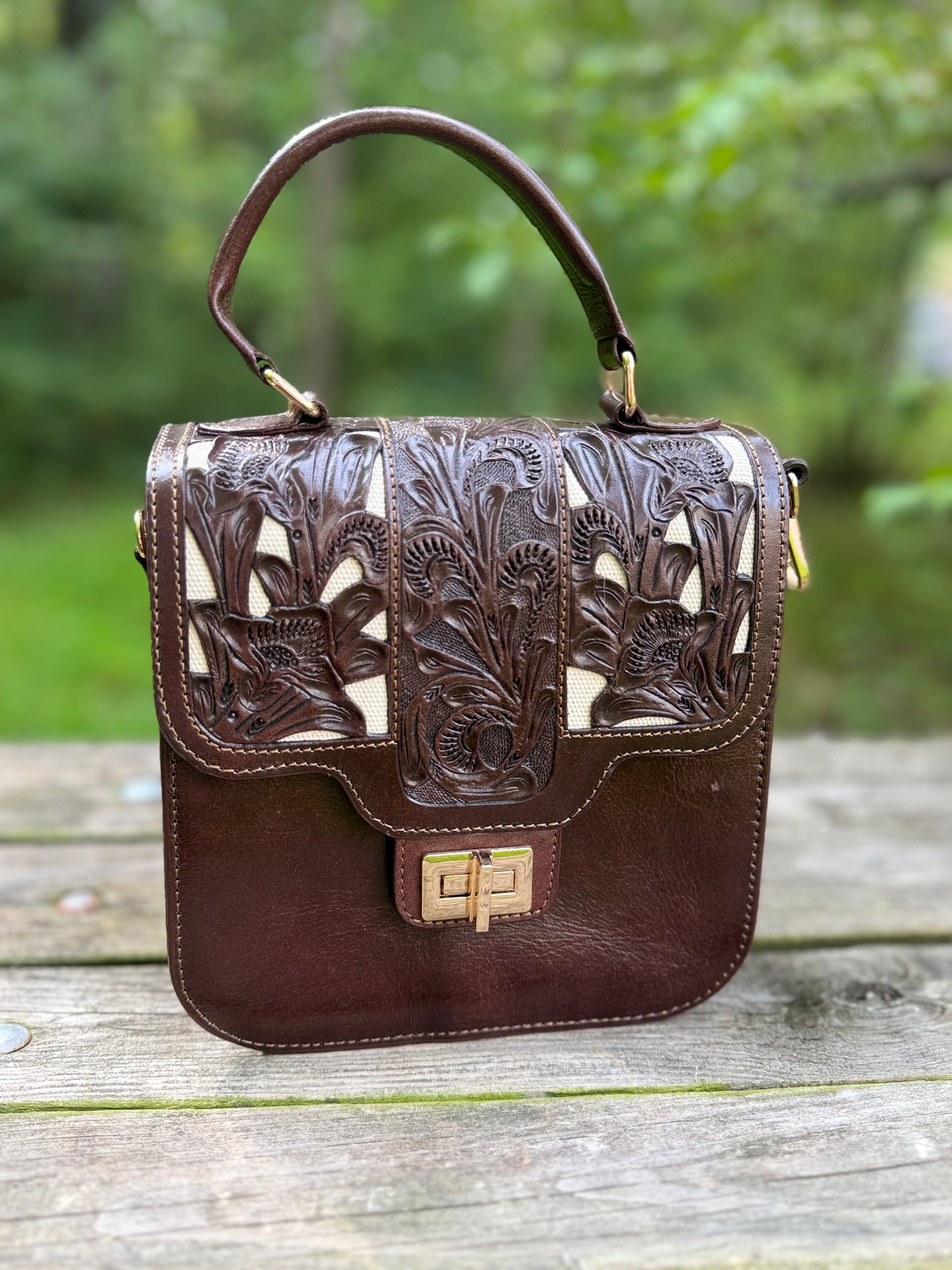 Hand Cut-Out Tooling Leather Doctor Bag MILAN