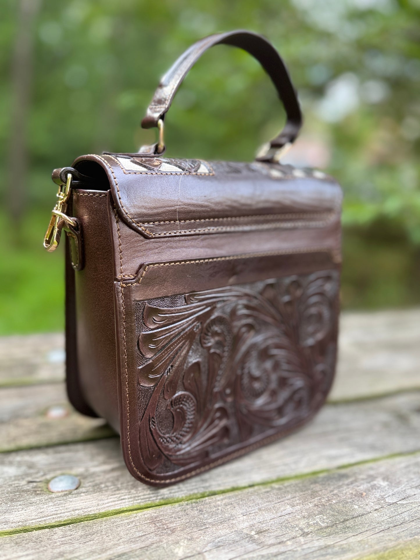Hand Cut-Out Tooling Leather Doctor Bag MILAN