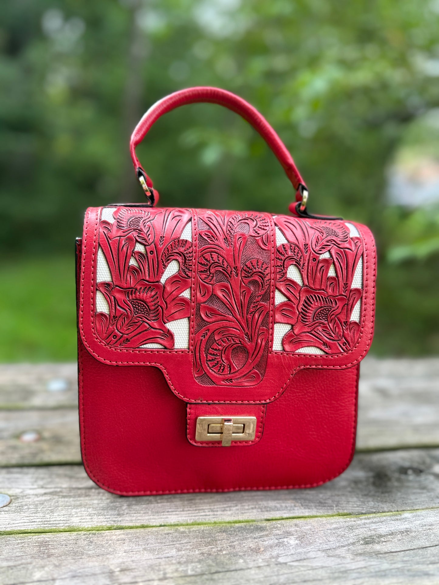 Hand Cut-Out Tooling Leather Doctor Bag MILAN