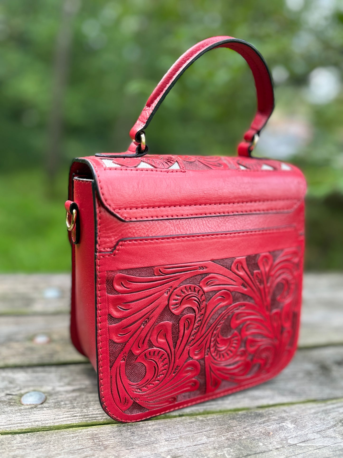 Hand Cut-Out Tooling Leather Doctor Bag MILAN