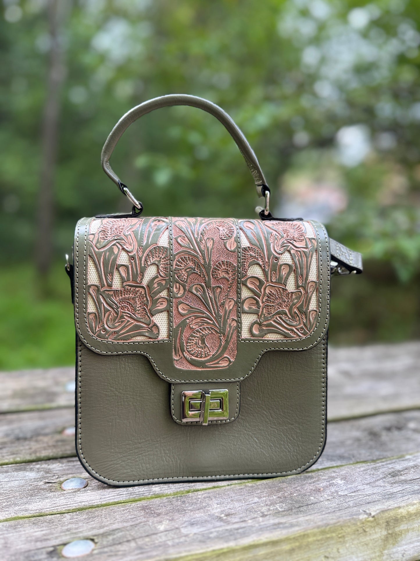Hand Cut-Out Tooling Leather Doctor Bag MILAN