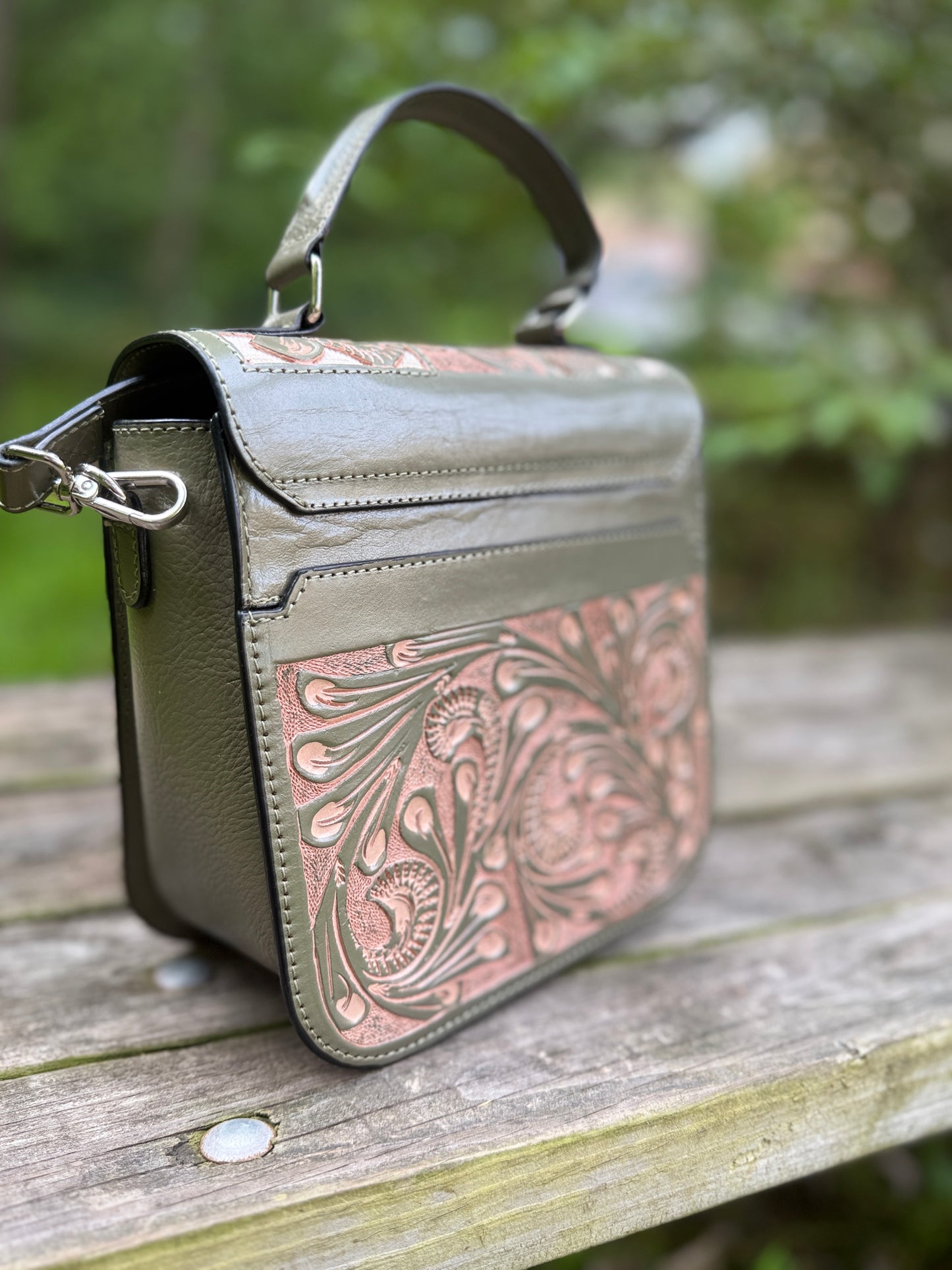 Hand Cut-Out Tooling Leather Doctor Bag MILAN