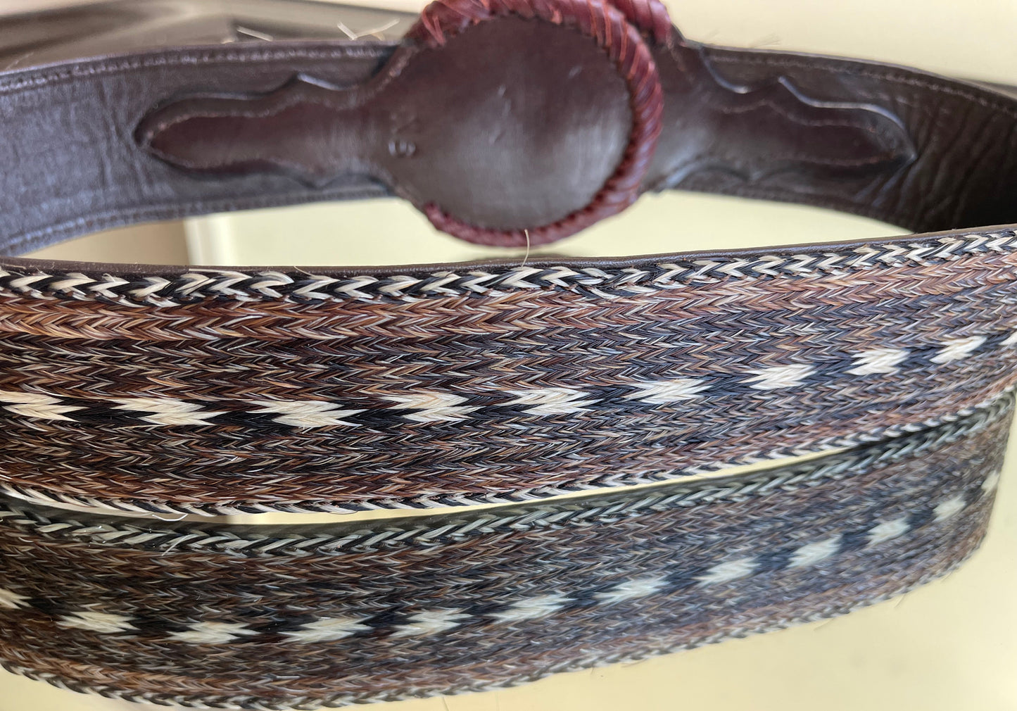 Horsehair & Hand-tooled leather Belt "HORSEHAIR" more colors