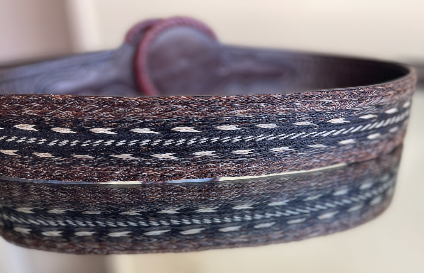 Horsehair & Hand-tooled leather Belt "HORSEHAIR" more colors