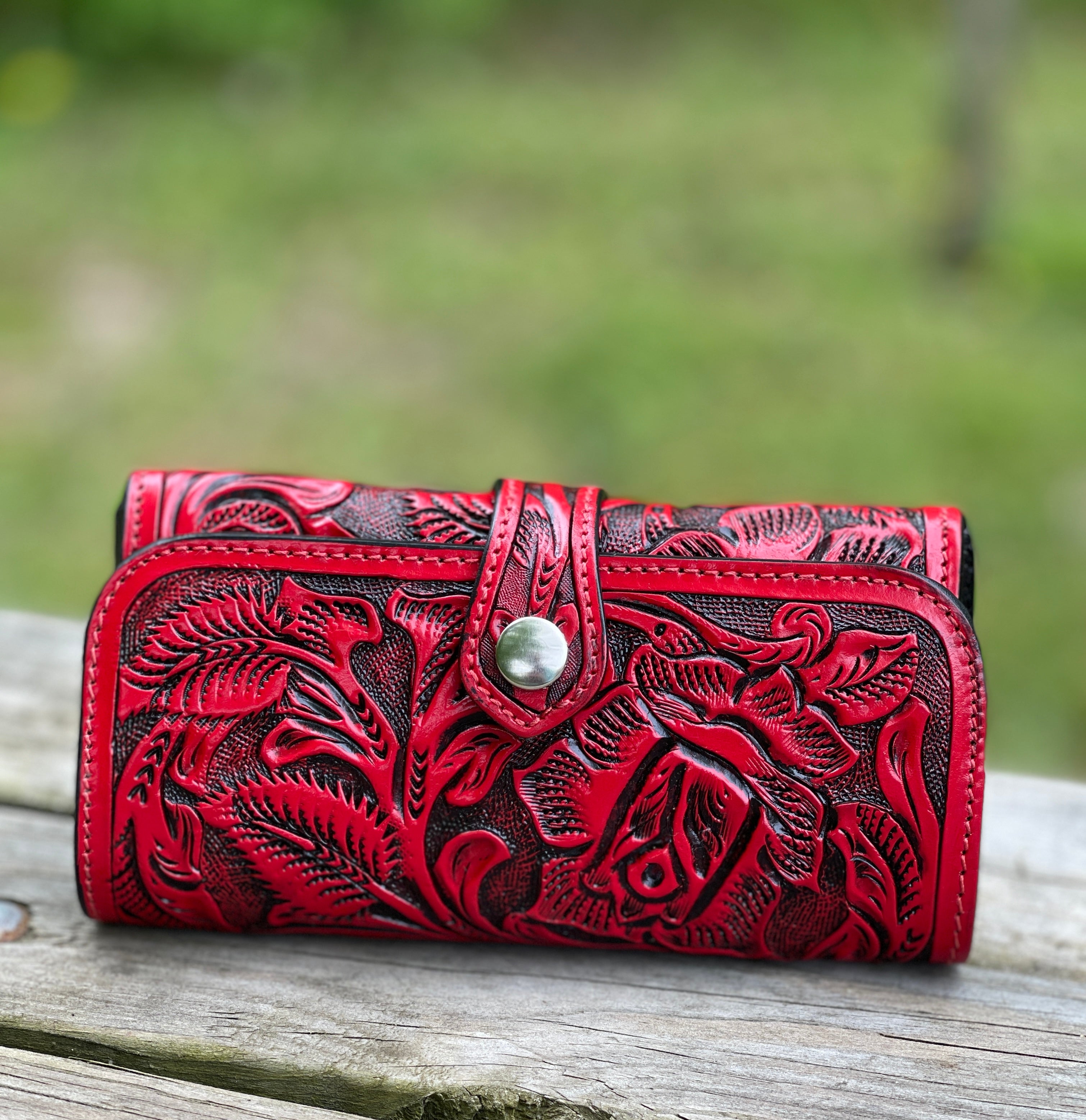 Hand outlet Tooled Leather Wallet/purse