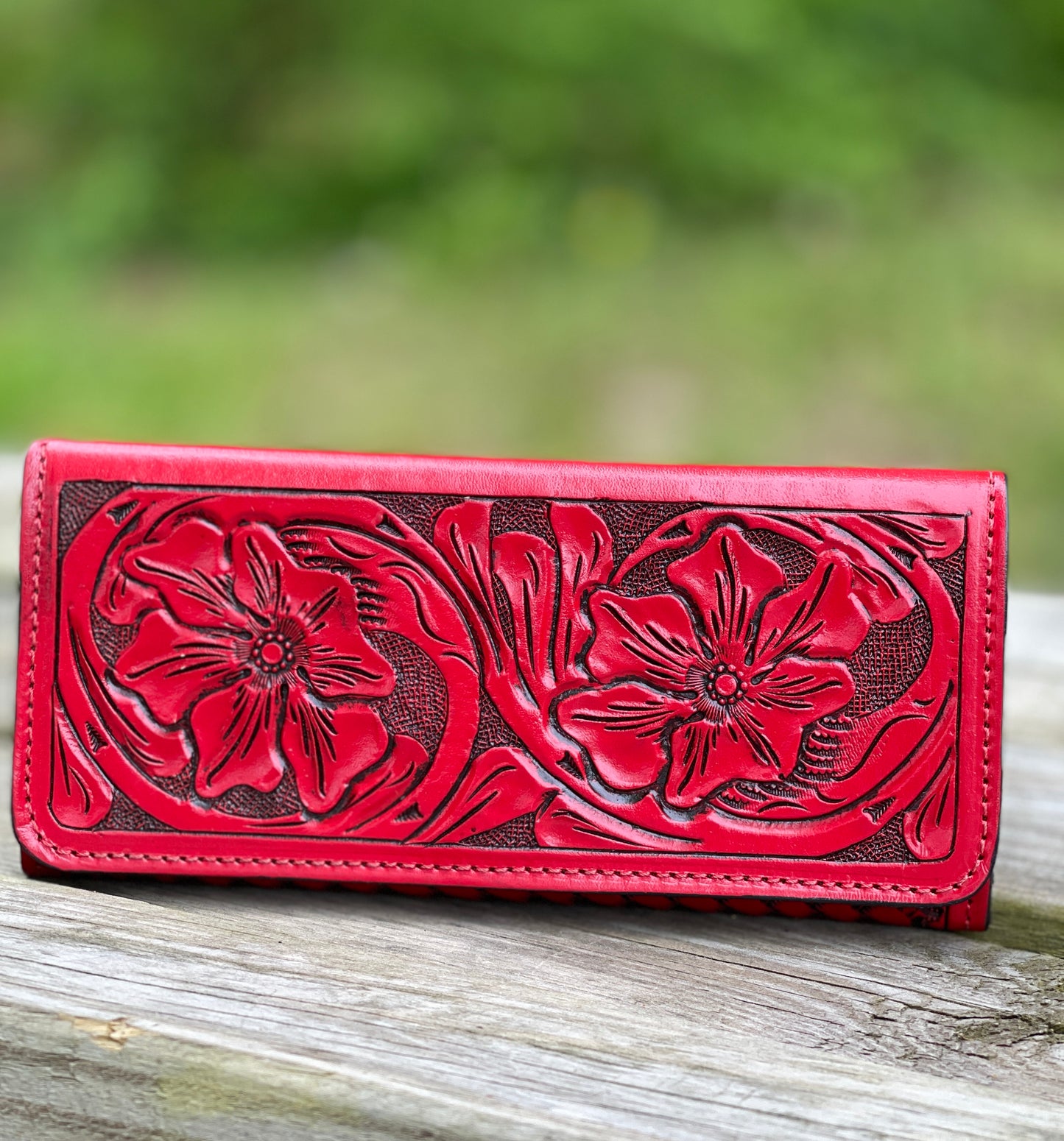 Hand Tooled Leather Wallet, "WALLET" by ALLE - ALLE Handbags