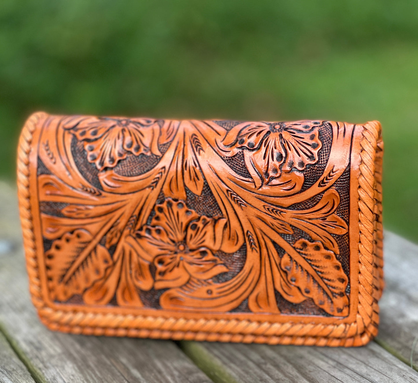 Hand-Tooled Leather Small Crossbody & Clutch PETIT - ALLE Handbags