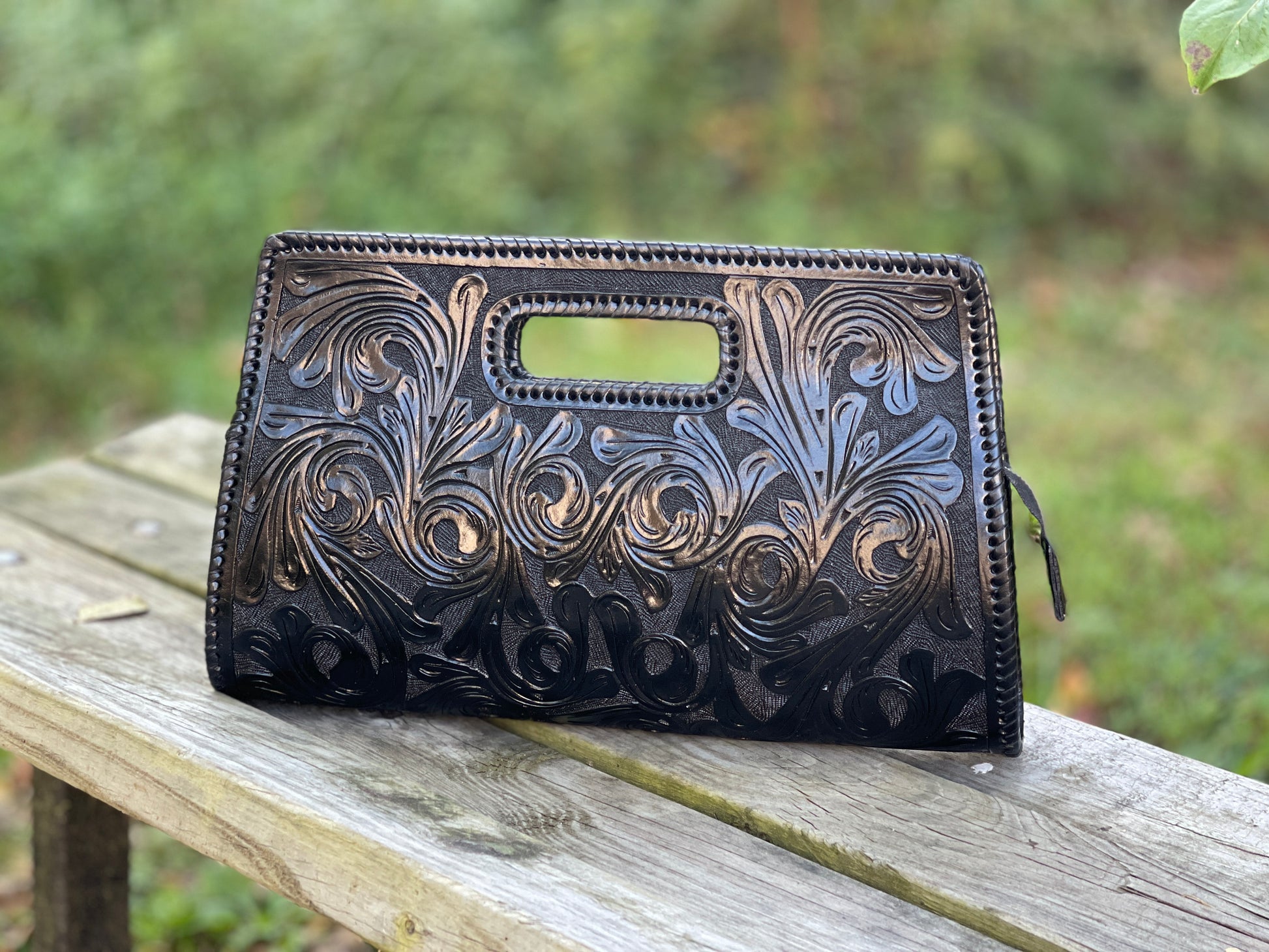 Hand Tooled Leather Wallet, WALLET BOTON by ALLE