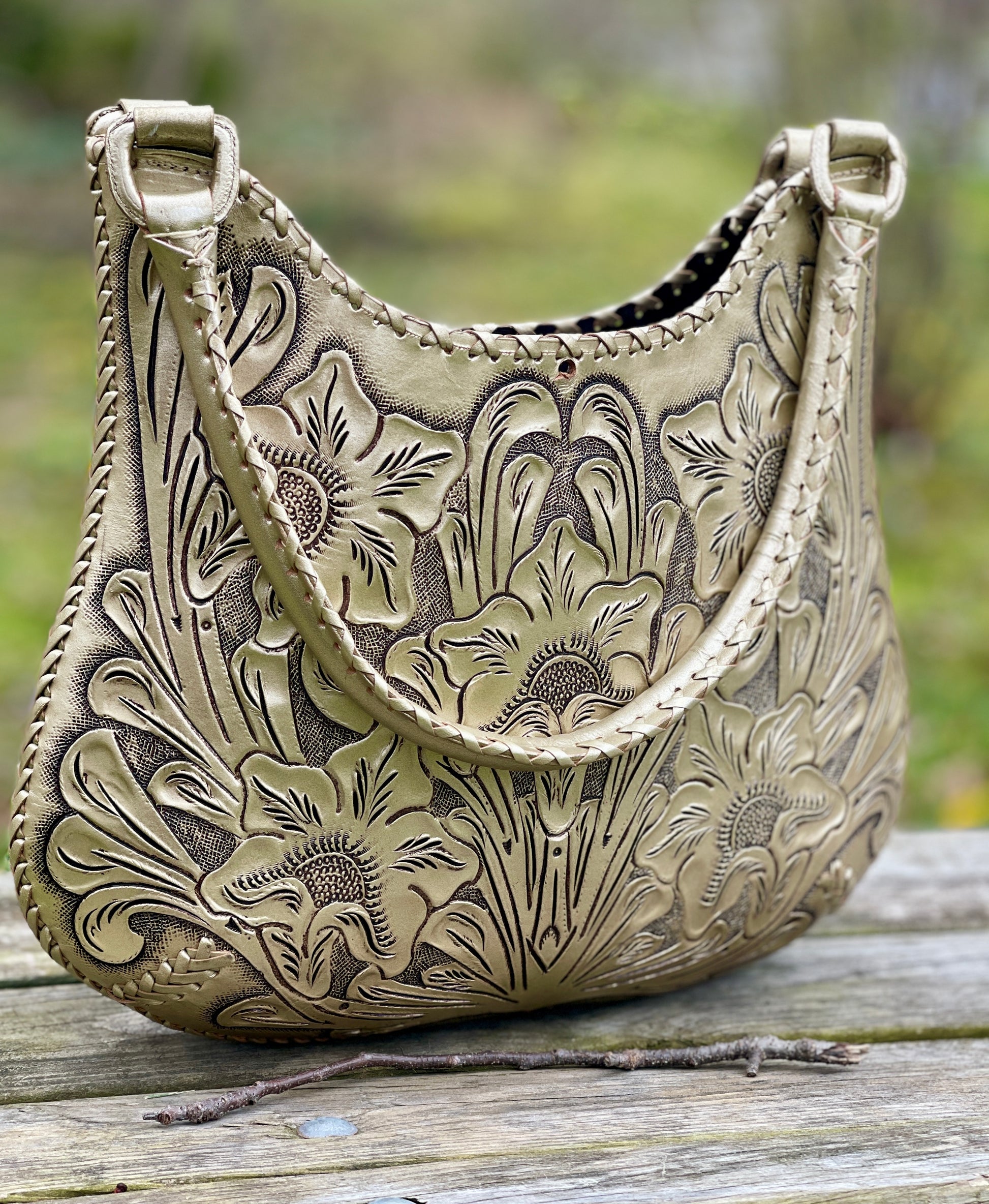 Hand Tooled Leather Shoulder Bag, "MIROSLAVA" by ALLE - ALLE Handbags