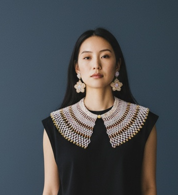 Handmade Beaded Tribal Necklace & Earrings Set "AIRE" - Limited Edition