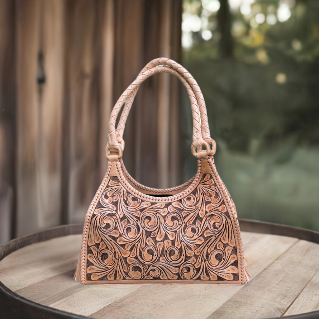 ALLE Hand-Tooled Leather Hobo Bag "LUNA" more Colors