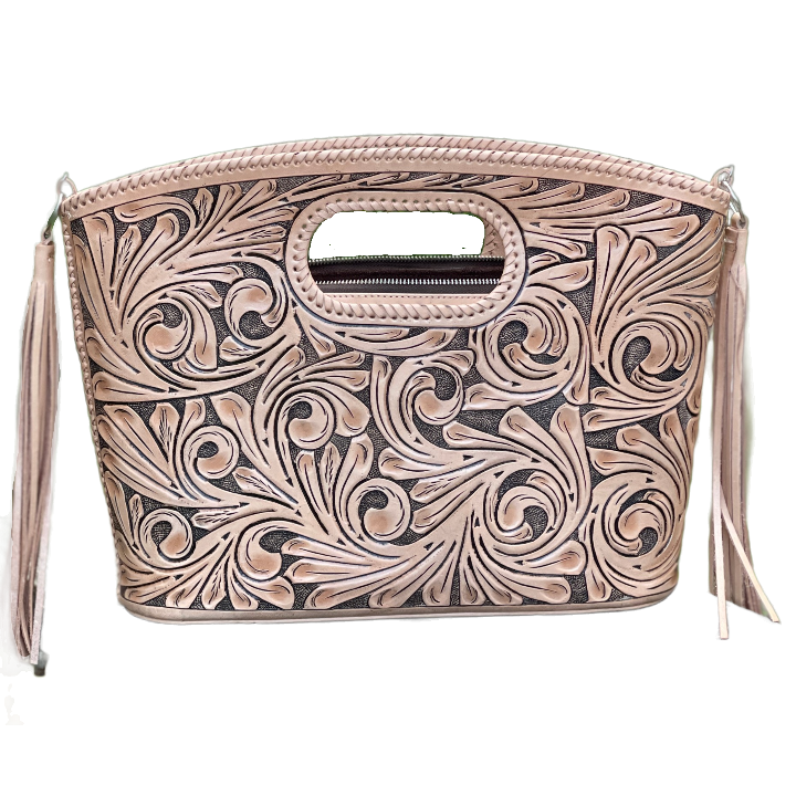 Hand Tooled Leather Tote "TUBO" by ALLE, more Colors - ALLE Handbags