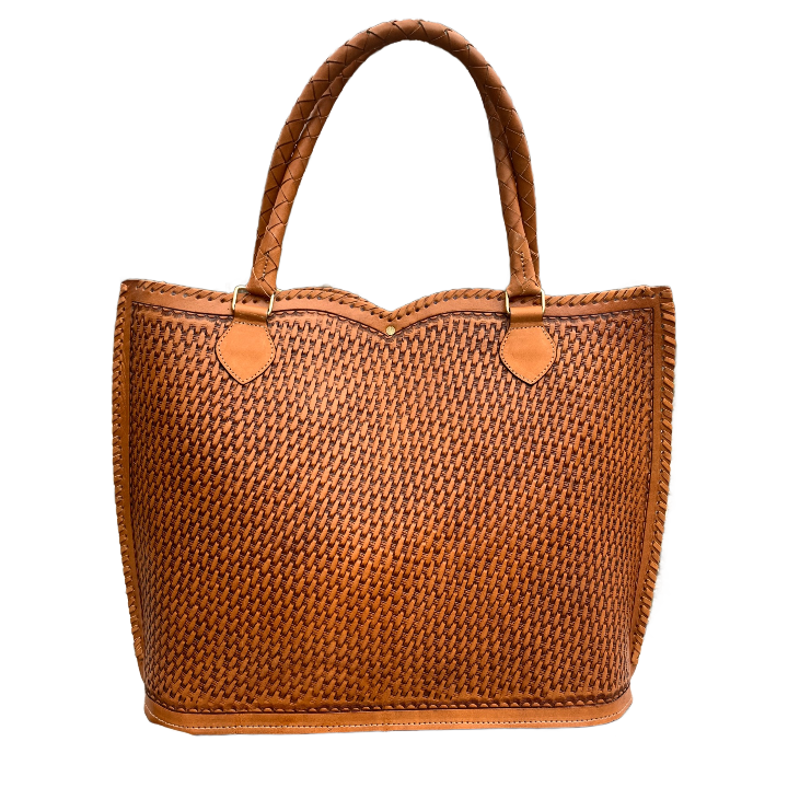 Genuine Hand-Tooled Leather Tote, "IBIZA" by ALLE, more colors - ALLE Handbags