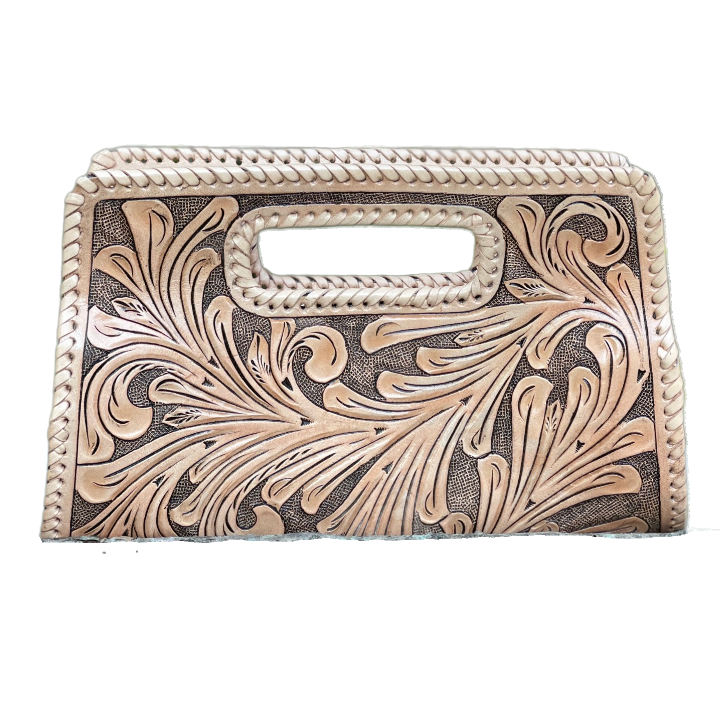 ALLE Hand-Tooled Leather Small Clutch  "ENVELOPE" more Colors - ALLE Handbags