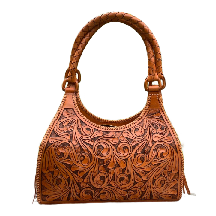 ALLE Hand-Tooled Leather Hobo Bag "LUNA" more Colors - ALLE Handbags