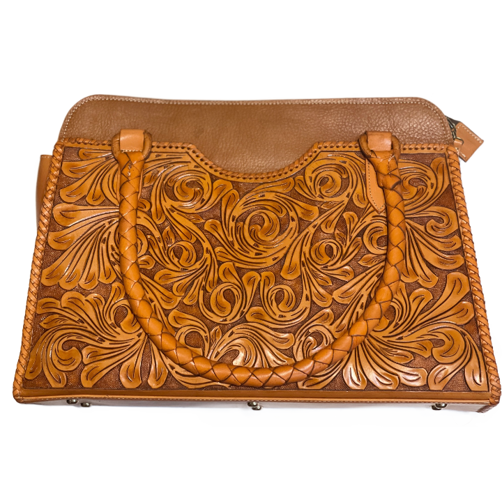 Hand Tooled Leather Large Tote, "BOLSON" by ALLE - ALLE Handbags