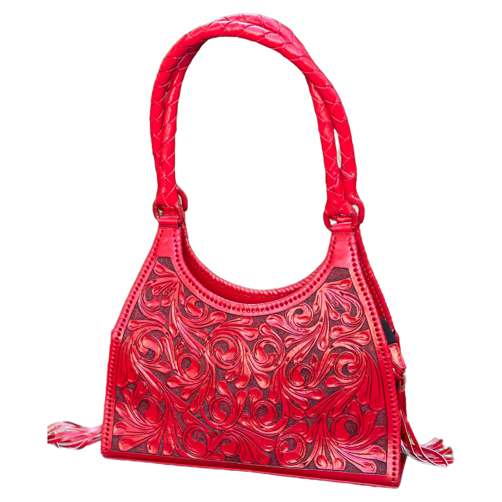 ALLE Hand-Tooled Leather Hobo Bag "LUNA" more Colors - ALLE Handbags