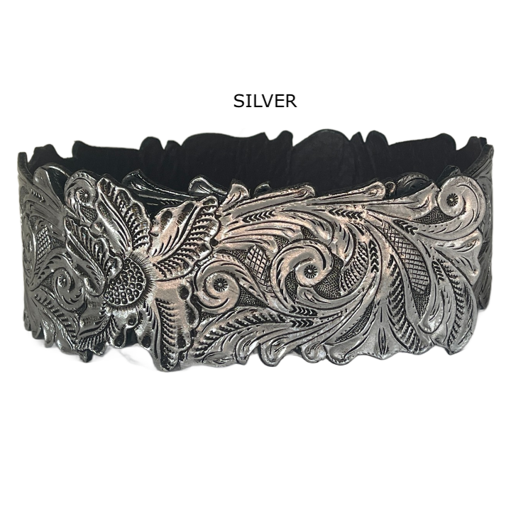 Hand-Tooled Leather Belt “Lauren” – Western Cowgirl Belt  display picture 1