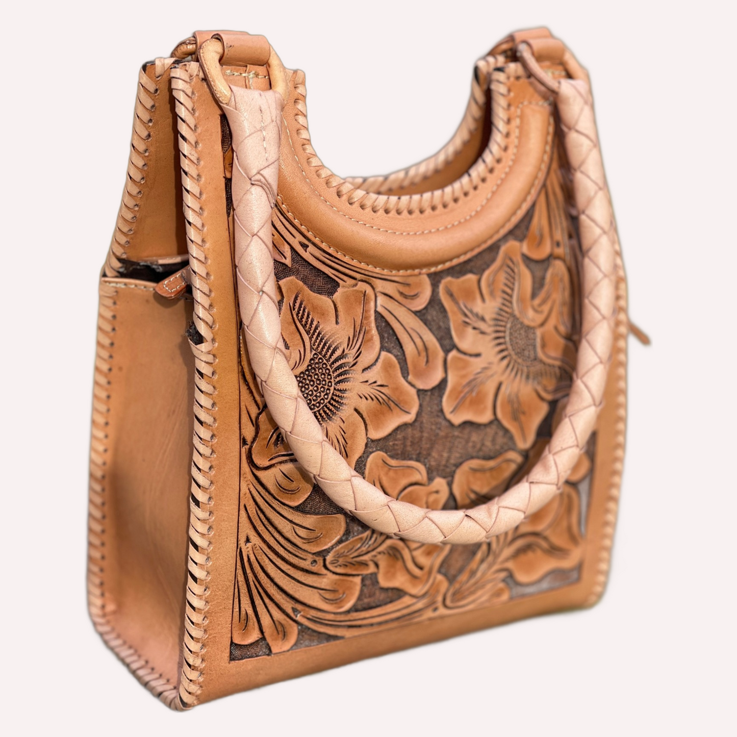Hand Tooled Leather Hobo Bag "BAALY" by ALLE - ALLE Handbags