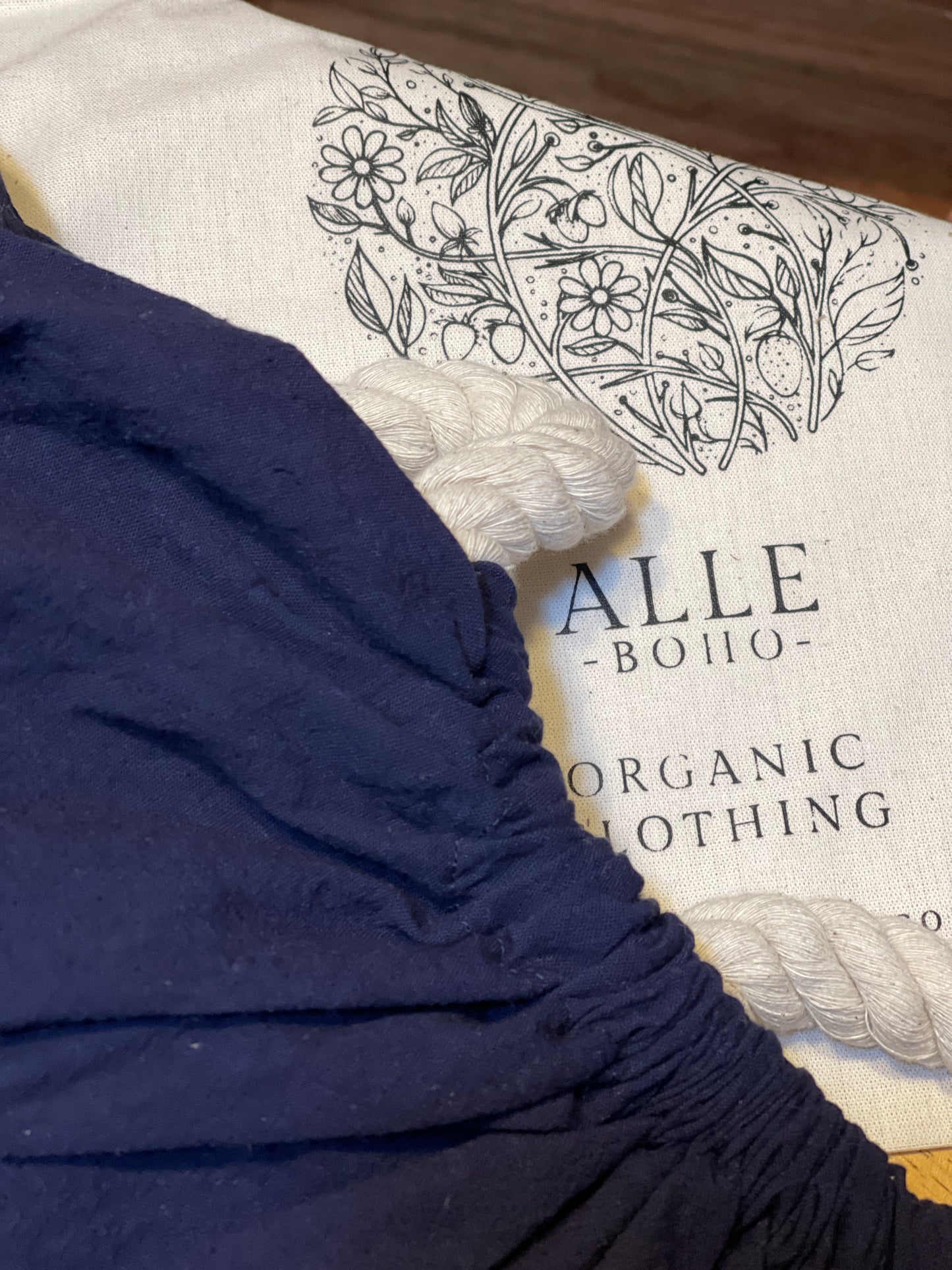 Handmade Organic Cotton Backless Maxi Dress ZOE - ALLE Handbags