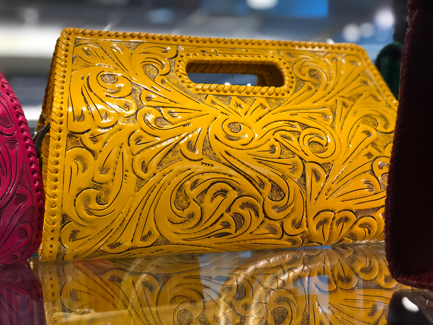 Hand-Tooled Leather Large Clutch Bag "Envelope" by ALLE more Colors - ALLE Handbags