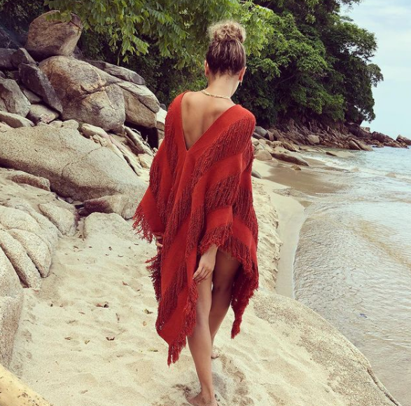 ALLE BOHO "RHIANA", Beachwear Midi Dress & Swim Cover Up in Terracota Color - ALLE Handbags