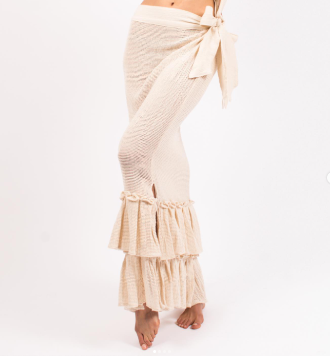 ALLE BOHO "AMANI" Swim Cover Up, Handmade Beach Maxi Skirt Dress - ALLE Handbags
