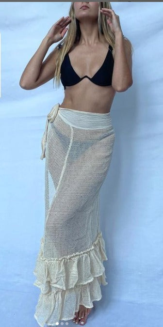 ALLE BOHO "AMANI" Swim Cover Up, Handmade Beach Maxi Skirt Dress - ALLE Handbags