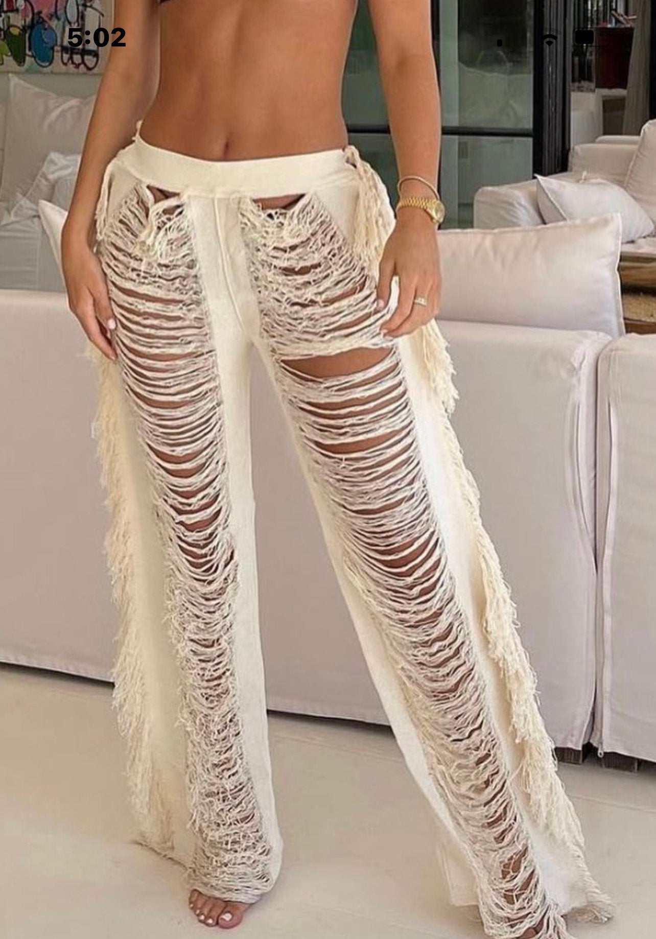 ALLE BOHO "BOBBY", Handmade Frayed Beach Pants more colors - ALLE Handbags