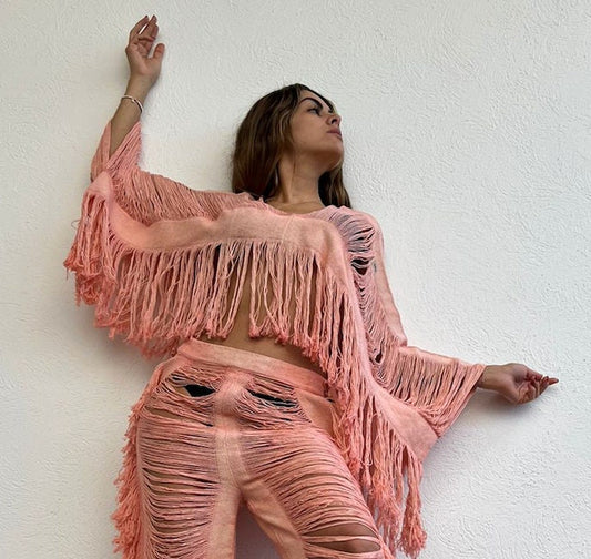 Handmade Frayed Beach Boho Top "EMILIA" by ALLE BOHO - ALLE Handbags