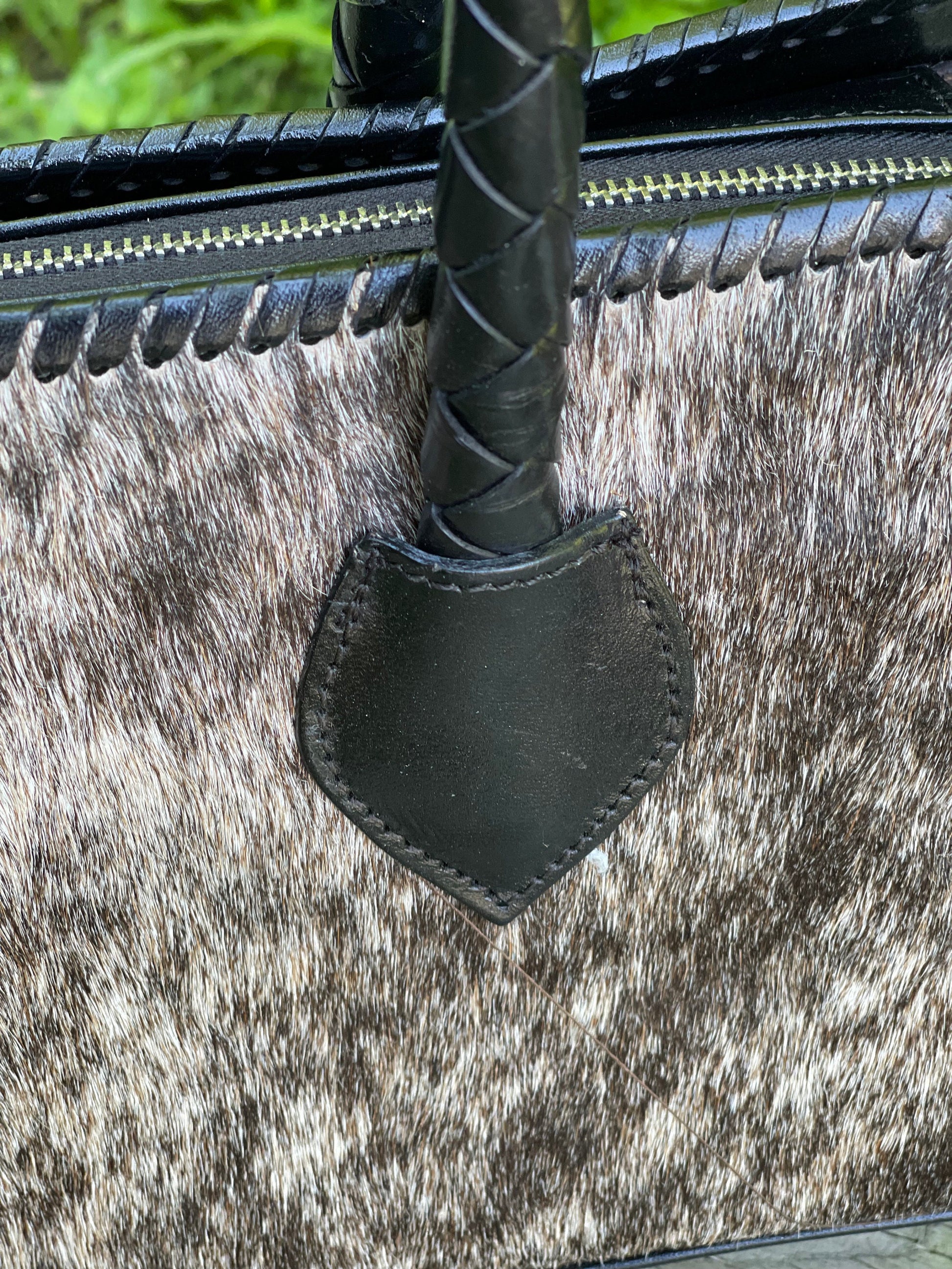 Calf Hair Leather Satchel Bag, "LARGA PELO" by ALLE - ALLE Handbags