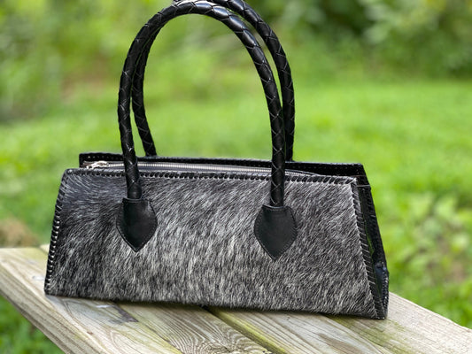 Calf Hair Leather Satchel Bag, ALLE "LARGA PELO" - ALLE Handbags